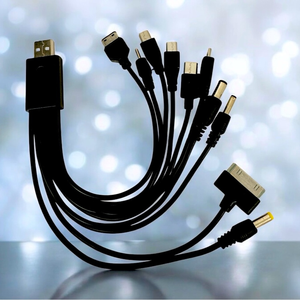 Multi-Connector Black Charging Cable